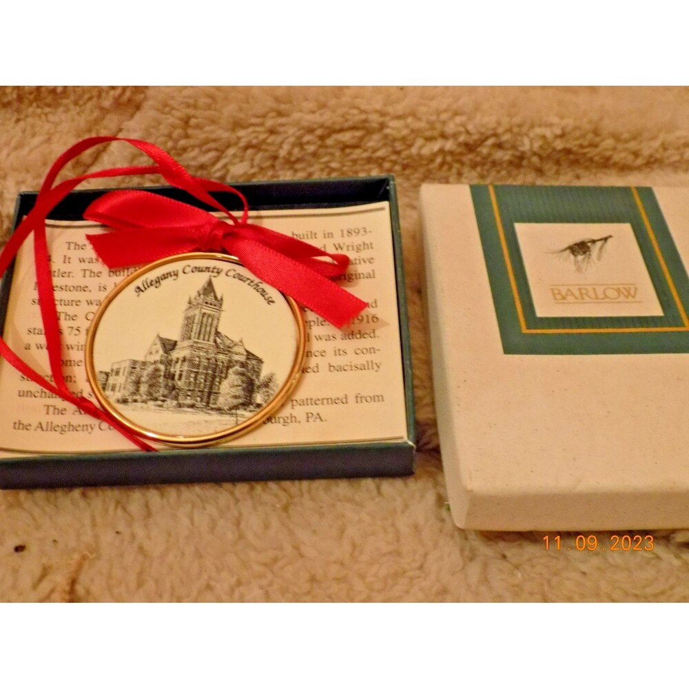 Barlow Allegheny County Courthouse Christmas ornament 1995 Pittsburgh, PA
